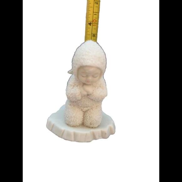Department 56 Snow Baby Angel Kneeling and Praying 3.5” Tall X 3” Wide Vintage - Picture 7 of 10